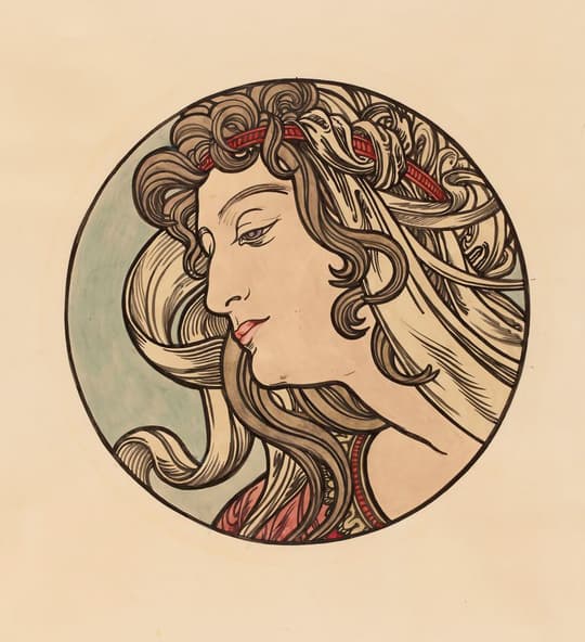 Art Nouveau Woman in Profile