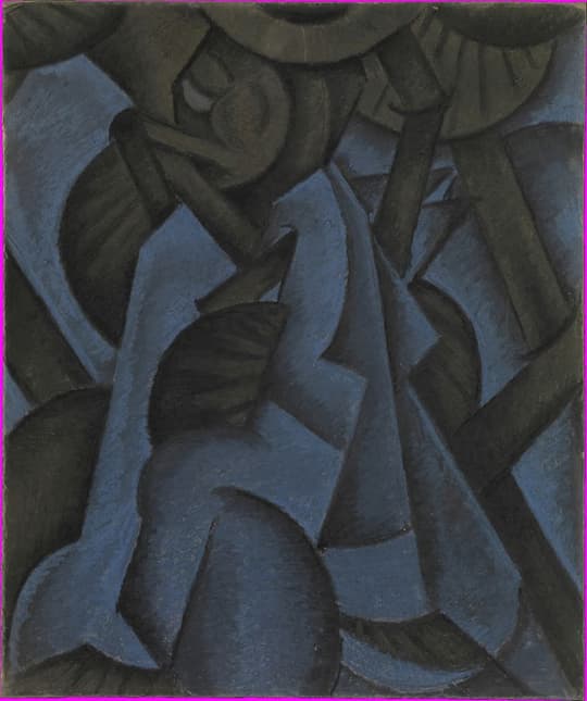 Cubist Study in Blue & Charcoal