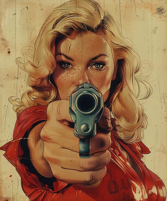 Retro Blonde with Pistol