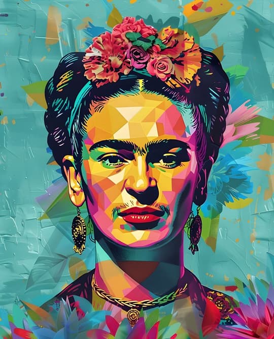 Vibrant Portrait with Floral Crown