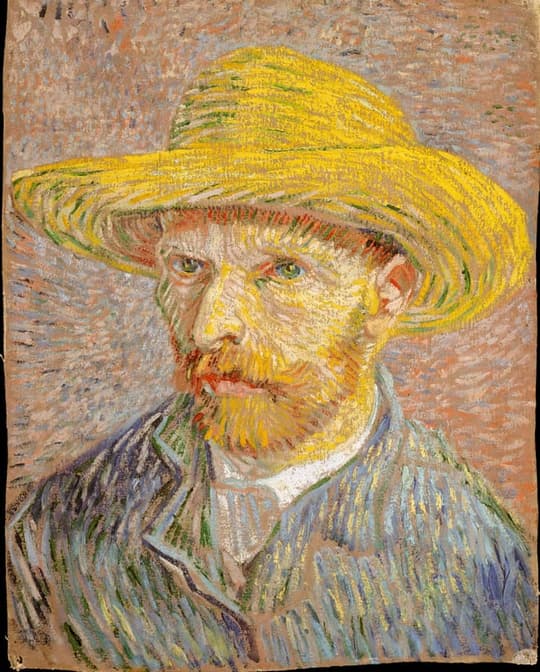 Self-Portrait with a Straw Hat (obverse: The Potato Peeler), by Vincent van Gogh, 1887