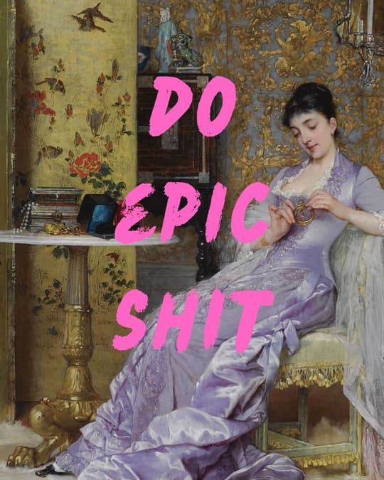 Woman in Purple Gown