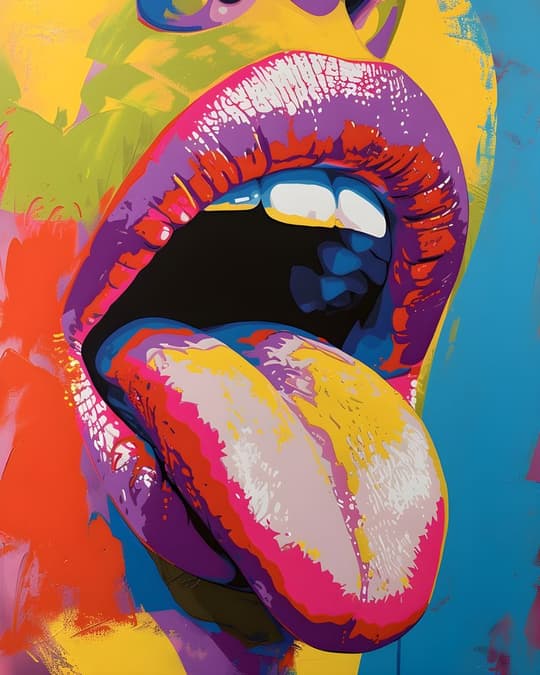 Vibrant Lips Pop Art