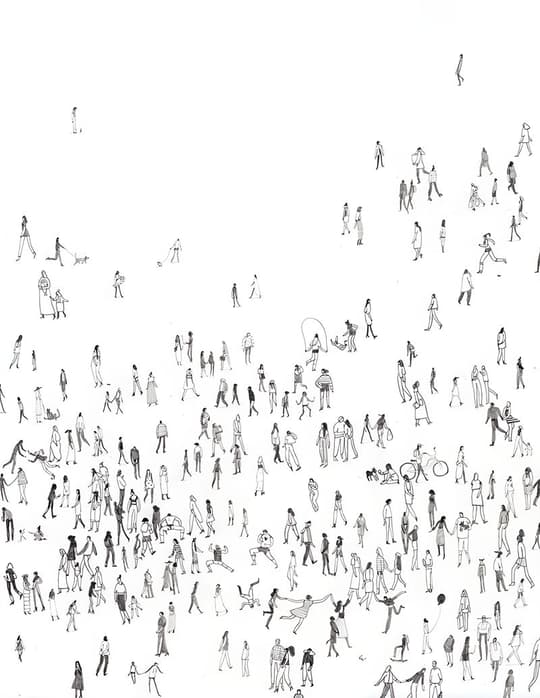 Crowd Study in Ink