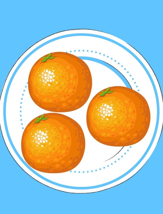 Oranges on Blue