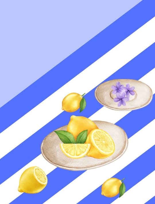Lemons & Violets Stripe