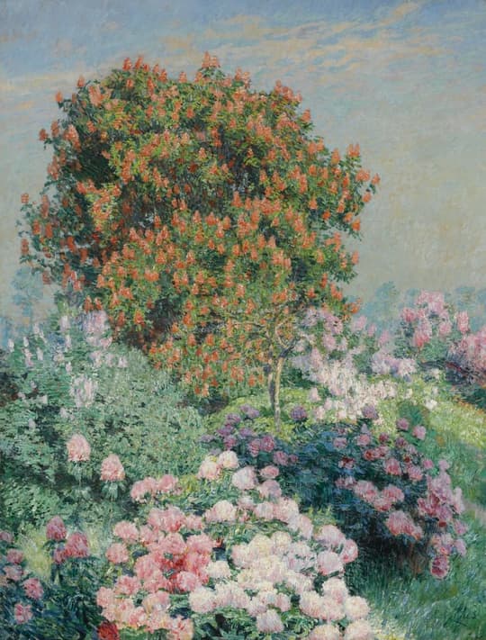 Flowering Tree with Garden