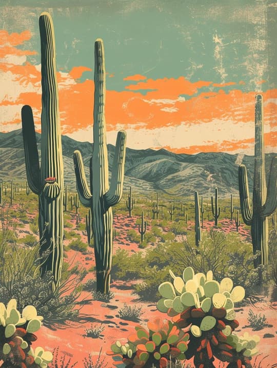 Desert Saguaro Landscape