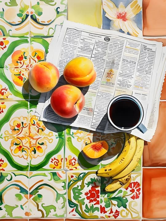 Botanical Still Life with Fruit
