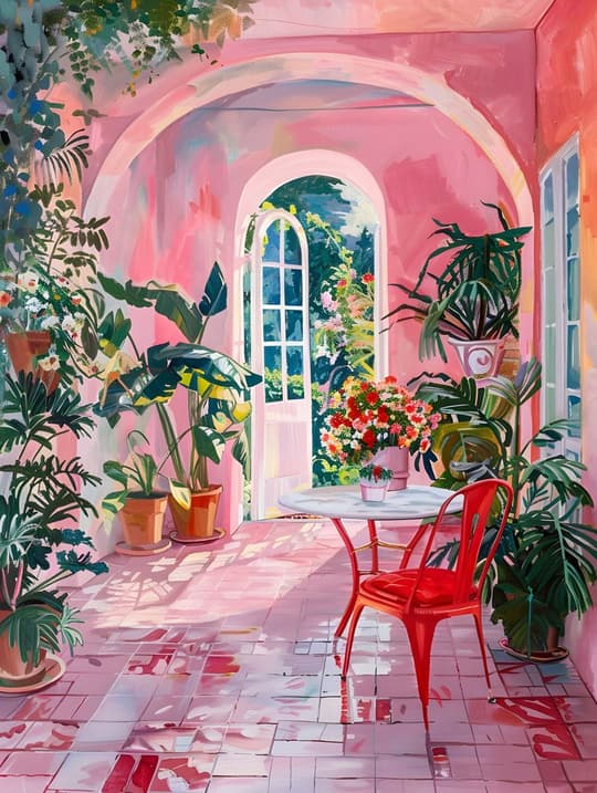 Pink Archway Garden Escape