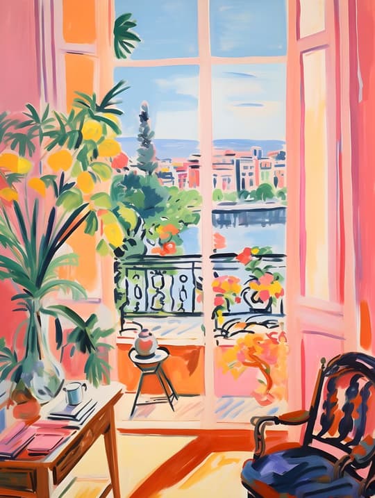 Sunlit Window View