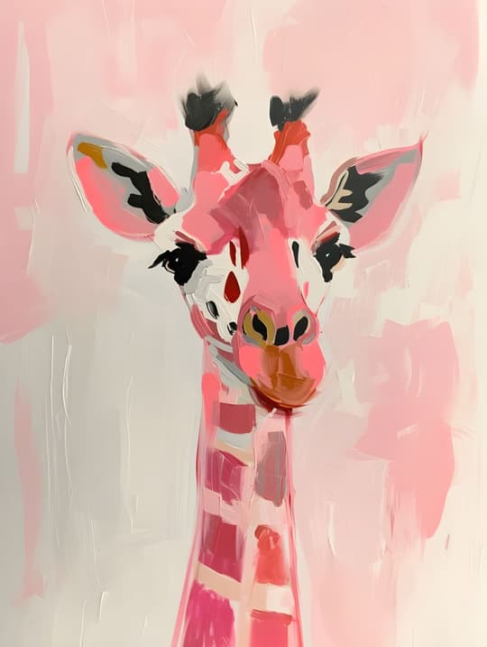 Pink Giraffe Portrait