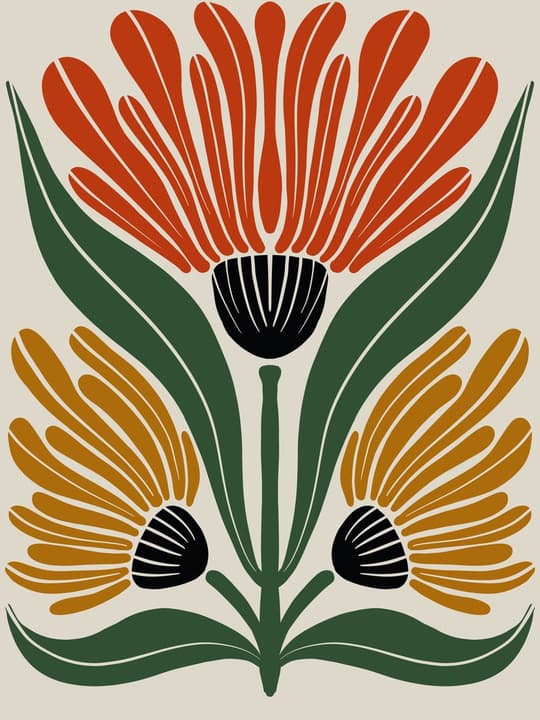 Mid-Century Botanical Blooms