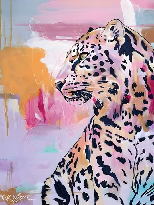 Pink Leopard Portrait