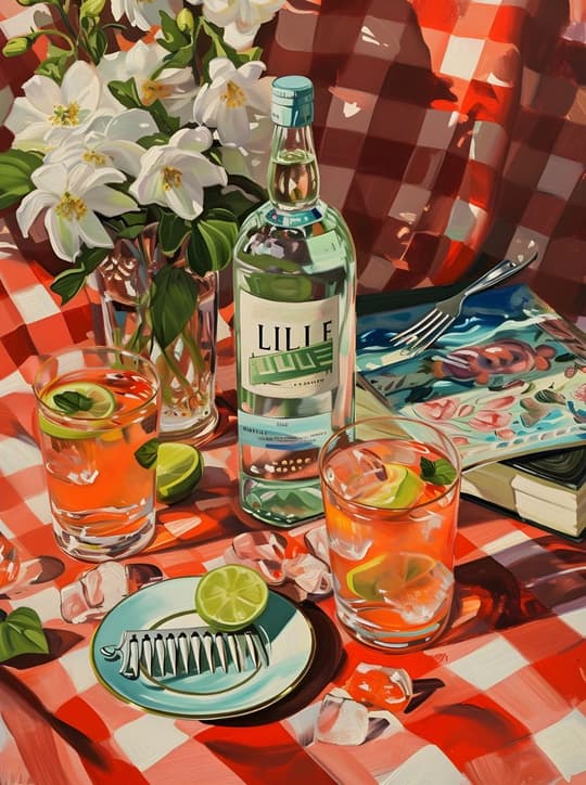 Picnic with White Flowers