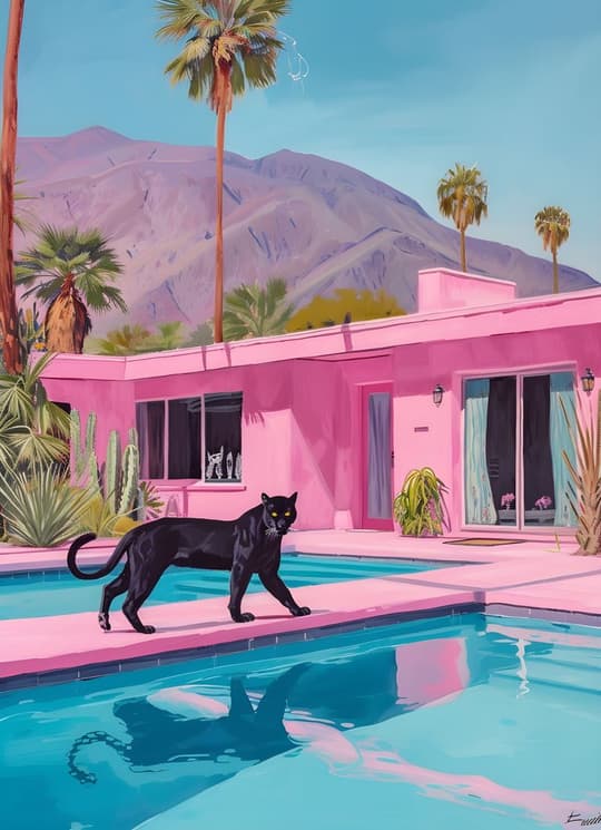 Desert Poolside Panther