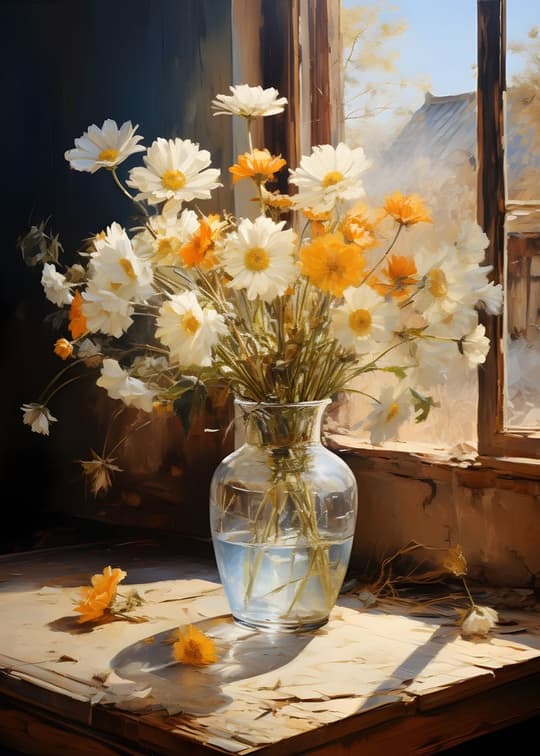 Daisies by the Window