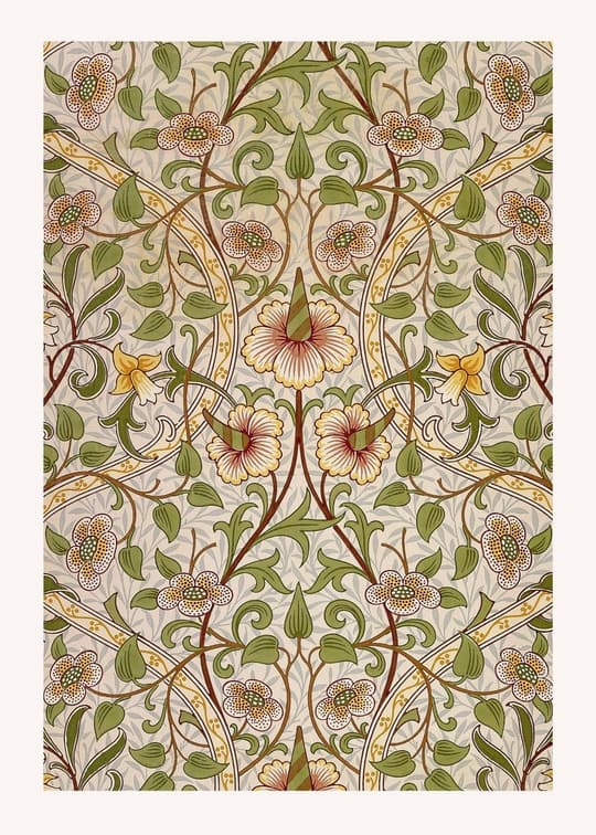 Floral Scrollwork Wallpaper