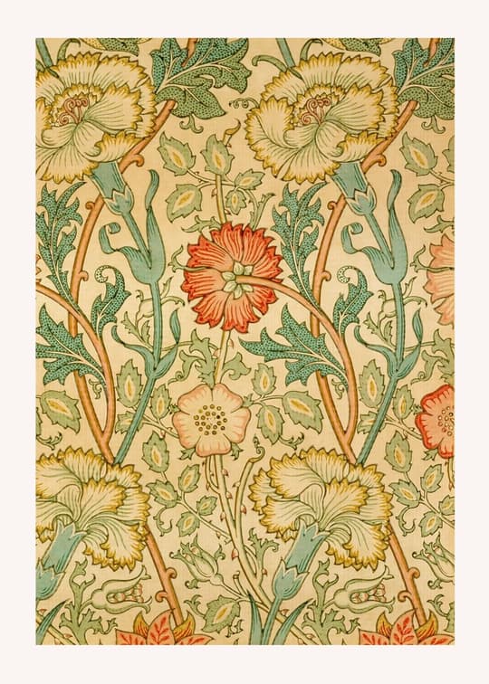 Floral Damask with Golden Blooms