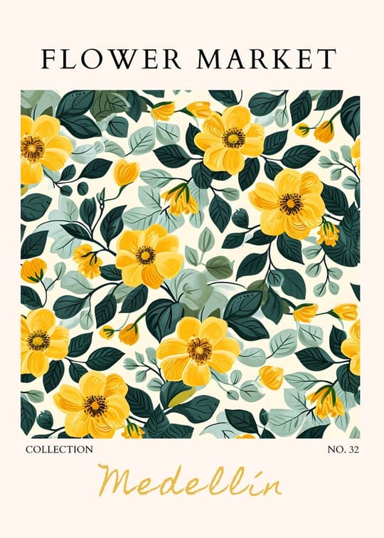 Flower Market Yellow Blooms