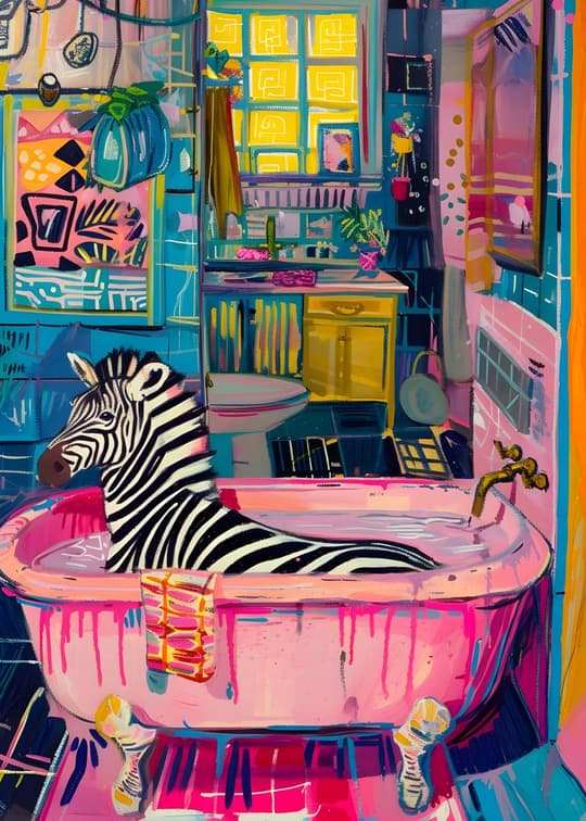 Zebra in the Tub