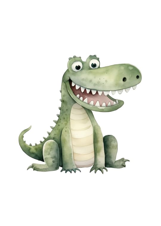 Cheerful Green Crocodile