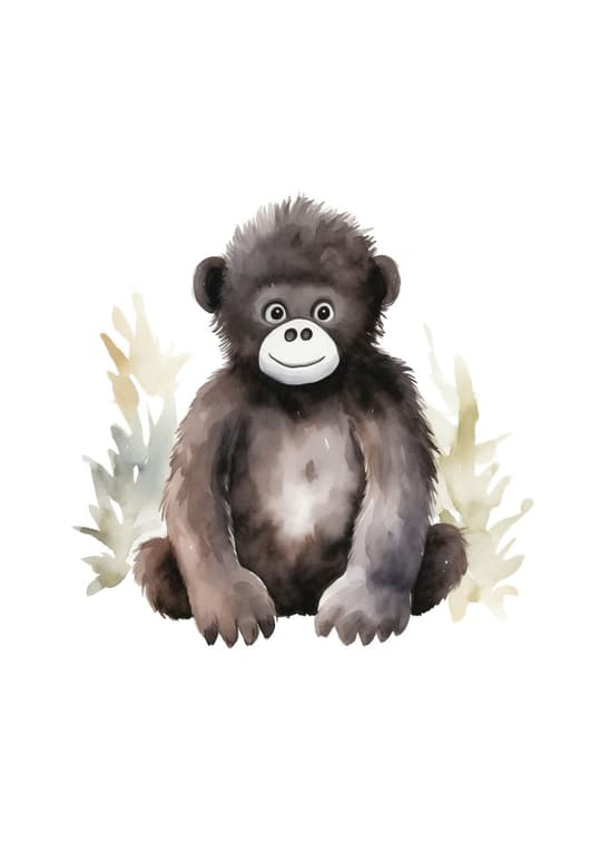 Smiling Chimp with Botanicals