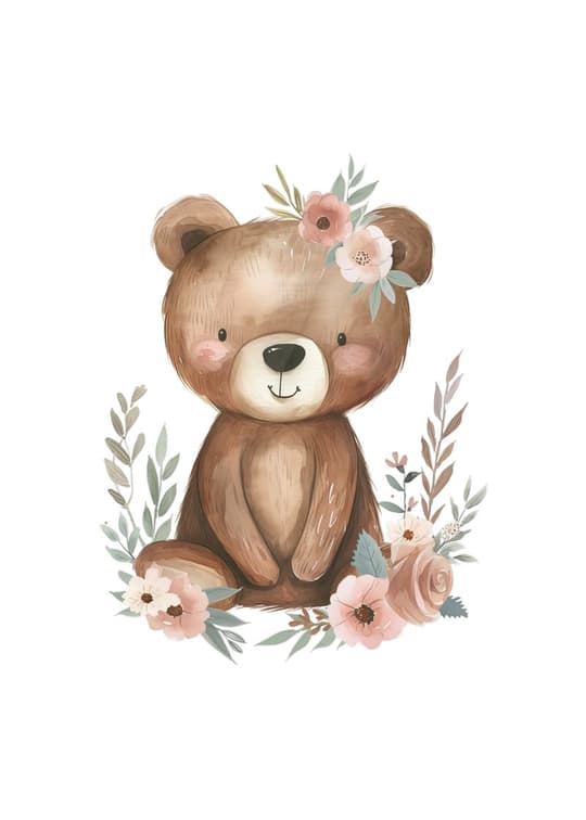 Sweet Bear with Florals