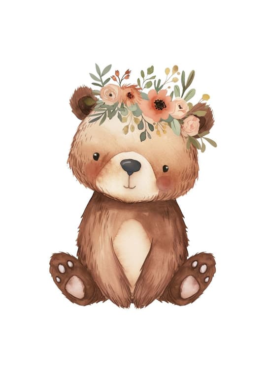 Bear with Flower Crown