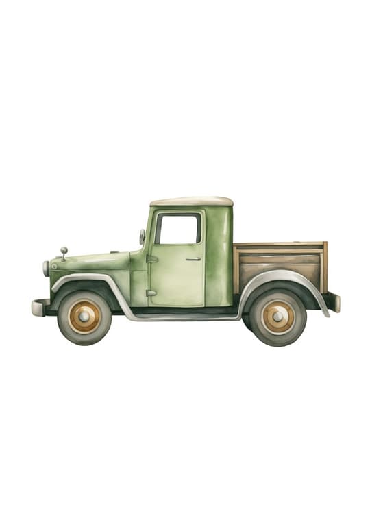 Vintage Green Pickup Truck