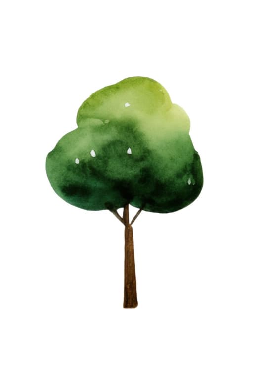 Whimsical Green Tree