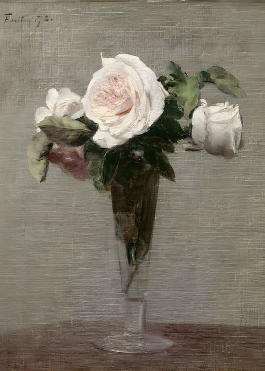 Roses in Glass Vase