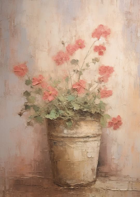 Pink Carnations in Rustic Pot