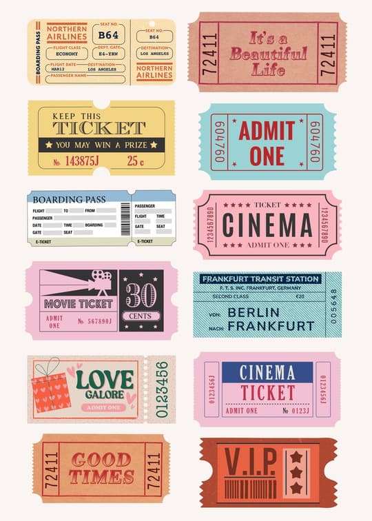 Vintage Tickets & Boarding Passes
