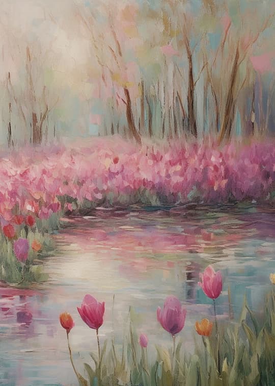 Tulip Garden by Water
