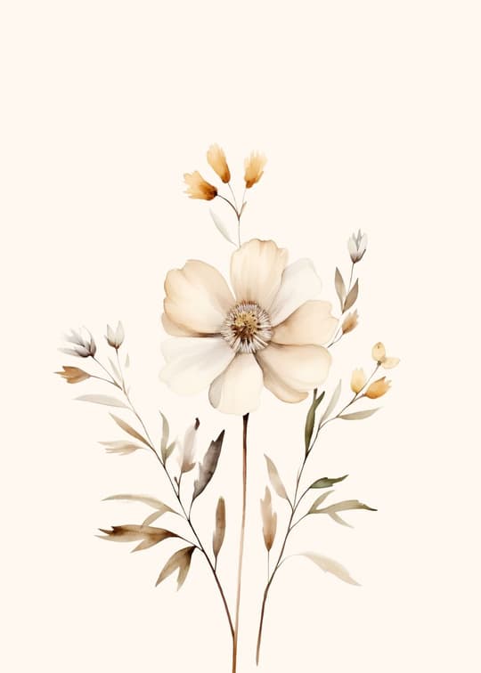 Cream Botanical Study
