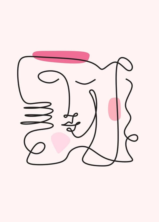 Minimalist Face Line Art