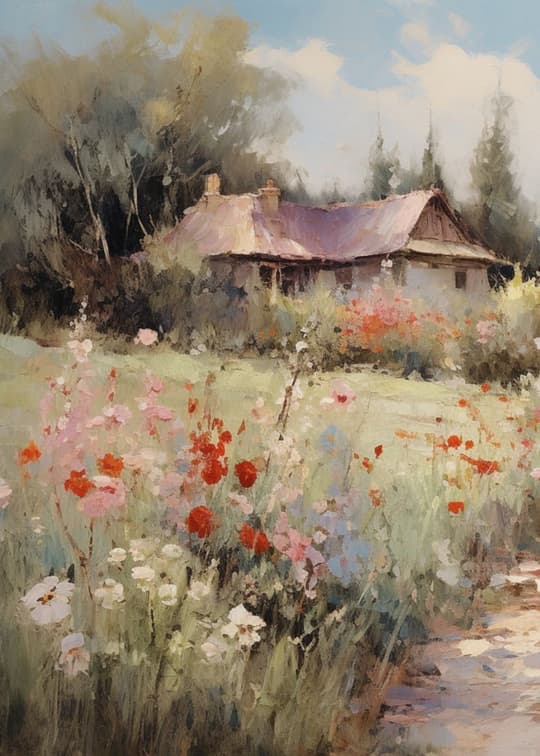 Cottage Among the Wildflowers