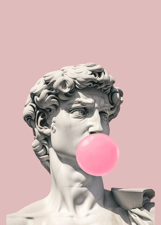Classical Bust with Bubble Gum
