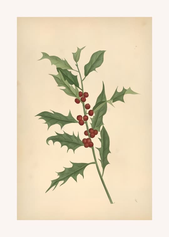 Holly Branch with Berries