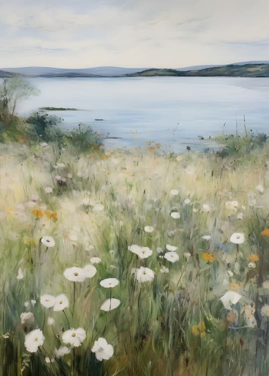 Wildflower Meadow by the Lake