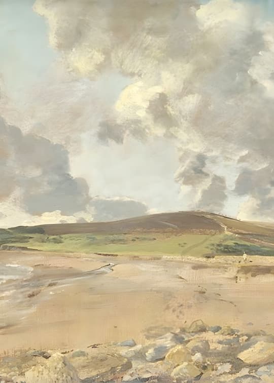 Coastal Landscape with Mountains