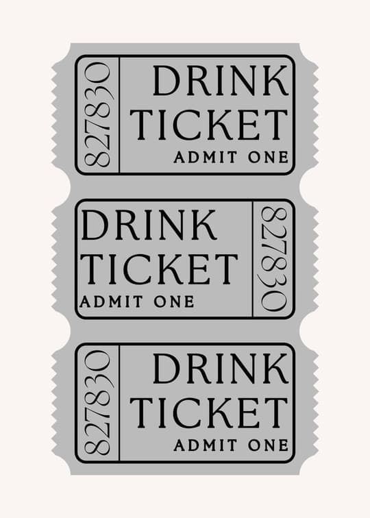 Vintage Drink Ticket Strip