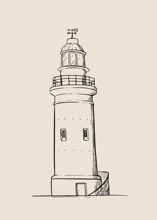 Lighthouse with Weather Vane