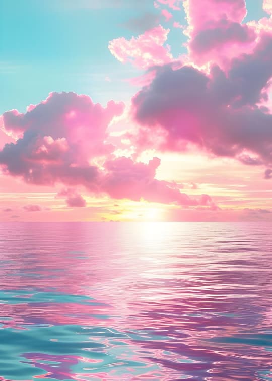 Pink Sunrise Over Ocean