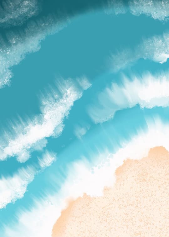 Turquoise Waves & Sandy Shore