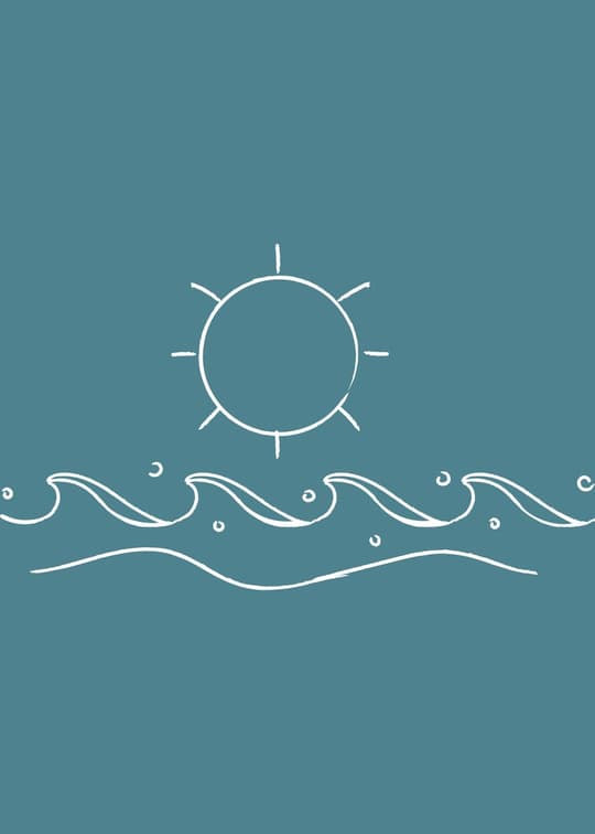 Sun and Sea Line Art