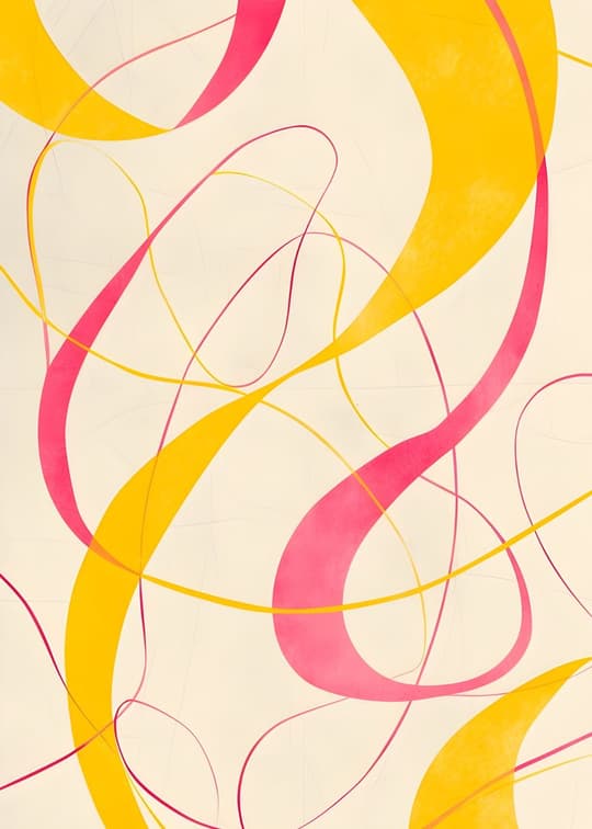 Flowing Curves in Pink & Gold