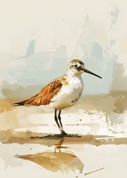 Wading Shorebird Reflection
