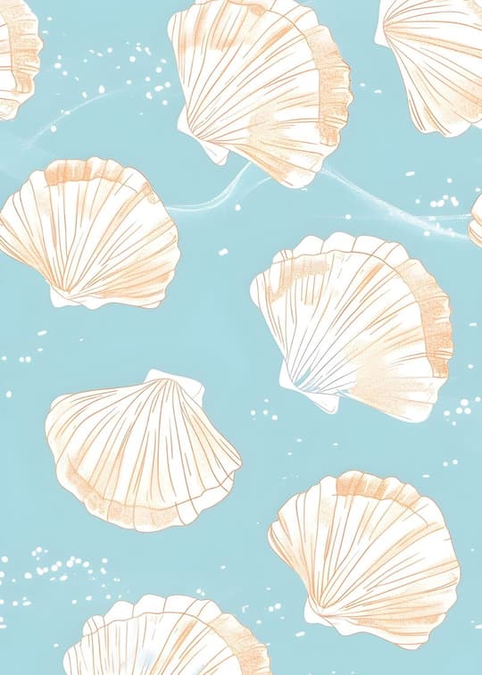 Seashells on Turquoise